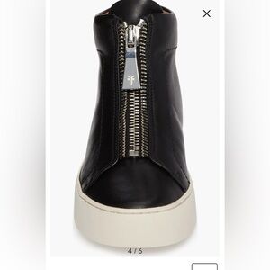 Frye Lena Black High-Top Sneakers with Zipper